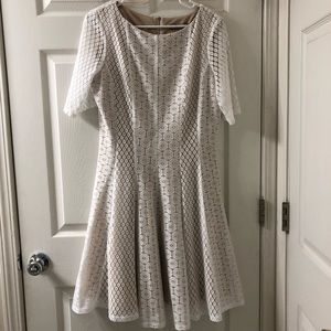 Ivory & Nude Fit and Flare Dress